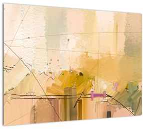 Tablou pe sticlă - Abstract, pictură în ulei (70x50 cm)