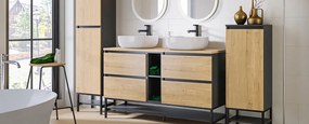 Cadru metalic 140 cm pentru mastile de baie din gama Monako- negru