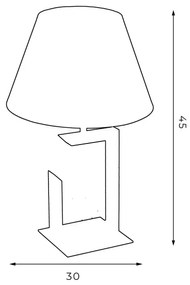 Lampă de masă 1xE27/60W/230V 45 cm neagră/aurie