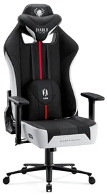 Scaun Gaming Diablo X-Player 2.0 Din Material Normal Size: Alb-Negru