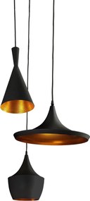 Lustra retro design industrial MIX negru/auriu