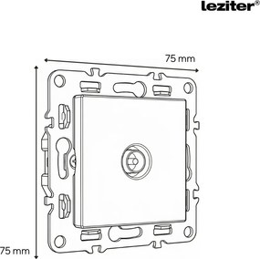 Priză Nova III cu două prize împământate, cu priză TV și cadru gri