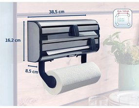 Dispenser pentru prosoape de bucătărie din hârtie și folie de aluminiu argintiu de montat pe perete din metal Parat Royal – LEIFHEIT