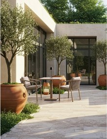 Scaun de grădină în culoare naturală din metal Kalimera – Bizzotto