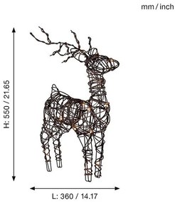 Decorațiune luminoasă de Crăciun maro de podea cu baterii Vixen – Star Trading