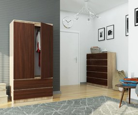 Dulap de haine Safwan (Stejar sonoma + wenge). 1069445