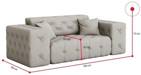 Supermobel Canapea MODEST, 186x73x88, opera cream
