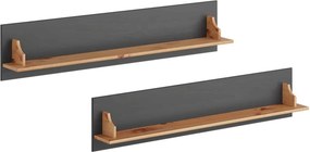 Set lemn masiv natur Polițe Linea 120cm Grafit-