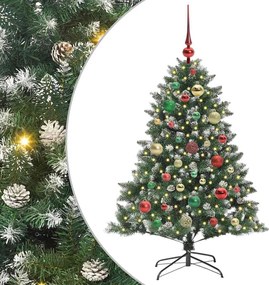 vidaXL Brad de Crăciun artificial Verde 120 cm PVC și Plastic și Oțel