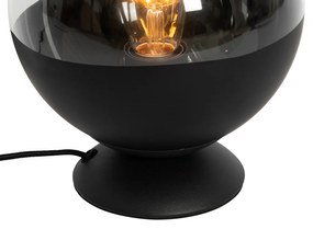 Lampă de masă retro neagră cu sticlă transparentă - Eclipse