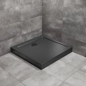 Cadita dus patrata Radaway Doros C Compact Stone 80x80 cm acril negru