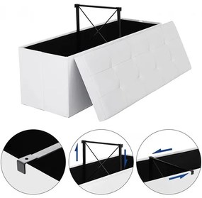 Bancheta Pliabila Amara, Cu Lada, Alba, 110 x 38 x 38 cm