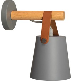 Aplică de design realizată din lemn și metal Alb