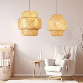 Lustră pe cablu Immax 08268L HILO 1xE27/40W/230V d. 47 cm bambus