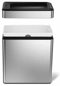 Cos patrat deschis pentru baie 10 l, otel mat, inox