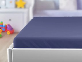 Cearsaf Jersey pentru patut copii bleumarin 70 x 140 cm
