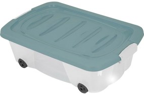 Cutie de depozitare sub pat cu roți 60 × 38 × 17,5cm, verde