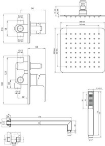 Anemon Set de dus incastrat cu baterie , para de dus, si dispersor fix NAC09AP @deante