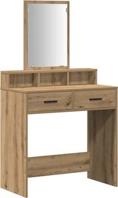 vidaXL Masă de Machiaj Stejar Artizanal 79 x 41 x 140 cm Lemn compozit