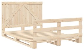 3281558 vidaXL Cadru de pat cu tăblie, 140x200 cm, lemn masiv de pin