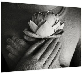 Tablou - Lotus în mâinile lui Buddha (70x50 cm)
