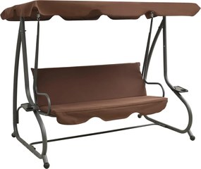 vidaXL Balansoar de exterior cu copertină, cafeniu