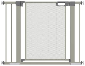 PawHut Barieră Extensibilă pentru Câini cu Închidere Automată din Oțel și ABS, 75-103x76 cm, Gri | Aosom Romania