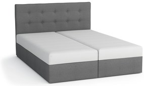 Pat matrimonial Boxspring 180 cm Porto (negru) ( cu saltea și sp. depozitare). 1047314