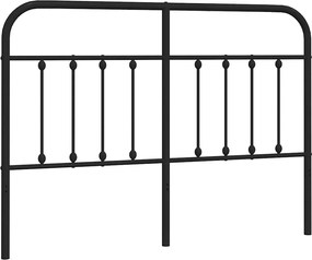 vidaXL Tăblie de pat de schimb metalică, negru, 135 cm