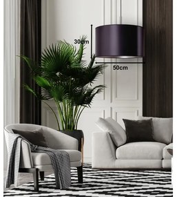 Duolla - Lustră pe cablu CANNES 1xE27/15W/230V d. 50 cm neagră/argintie