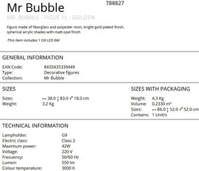 Figurina design decorativ cu iluminat Mr Bubble