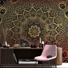 Tapet mandala orientală aurie