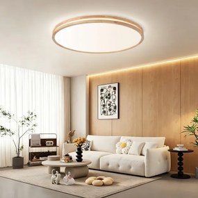 Brilagi - Corp de iluminat LED dimabil MOLINA LED/128W/230V 3000-6000K, stejar, diam. 100 cm + telecomandă