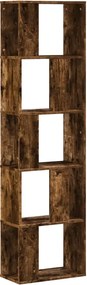 vidaXL Bibliotecă cu 5 niveluri stejar fumuriu 45x23,5x162,5 cm lemn