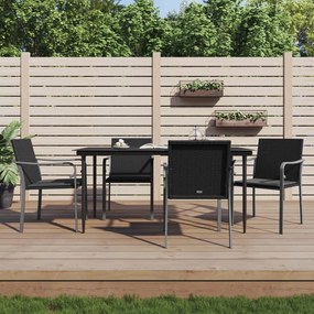 3186943 vidaXL Set mobilier de grădină cu perne, 5 piese, poliratan și oțel