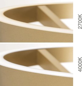 Lampadar LED circular iluminat sus si jos KOLK auriu periat