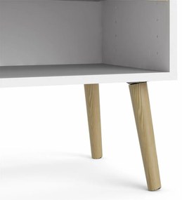 Noptiera alba cu decor stejar sonoma OSLO 75394