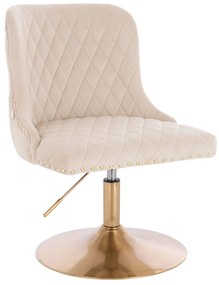 HR940N Scaun Crem din Catifea cu Bază Aurie