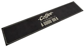 vidaXL Covor de bucătărie lavabil, text Coffee, 60x300 cm, catifea