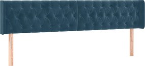 vidaXL Tăblie pat cu aripioare albastru închis 203x16x78/88 cm catifea