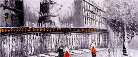 Tablou - Pictură în ulei a orașului II. (120x50 cm)