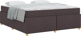 vidaXL Cadru de pat cu saltea Maro închis 180 x 200 cm țesătură