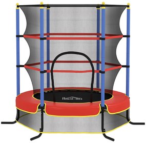 HOMCOM Trambolină pentru Copii 3-10 Ani cu Plasă de Siguranță, Suprafață Elastică cu Țevi Capitonate, Ø175x190 cm, Albastru | Aosom Romania