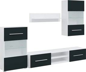 vidaXL Unități TV din 5 piese cu iluminare LED lemn mat Indigo