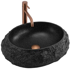 Lavoar pe blat Rea Mika oval 48 cm negru mat