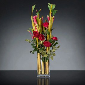 Aranjament floral mediu design LUX ETERNITY OKINAWA ROSES