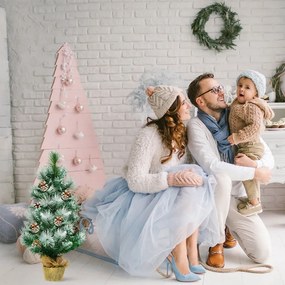 Brad artificial cu zăpadă și conuri, 60 cm