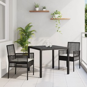 vidaXL Set de masă pentru grădină 3 pcs Maro 90 x 90 x 75 cm Poliratan