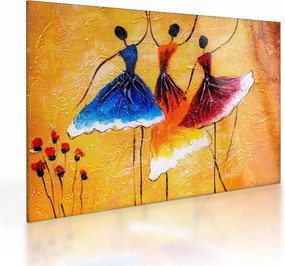 Tablou pe sticlă - Pictură în ulei, balerina (70x50 cm)