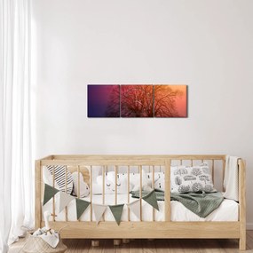 Tabloul pomilor în ceață (cu ceas) (90x30 cm)